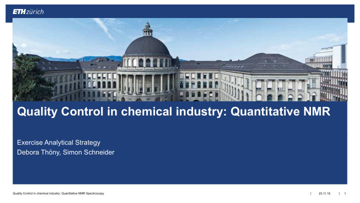quality control in chemical industry quantitative nmr