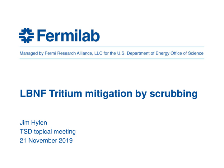 lbnf tritium mitigation by scrubbing