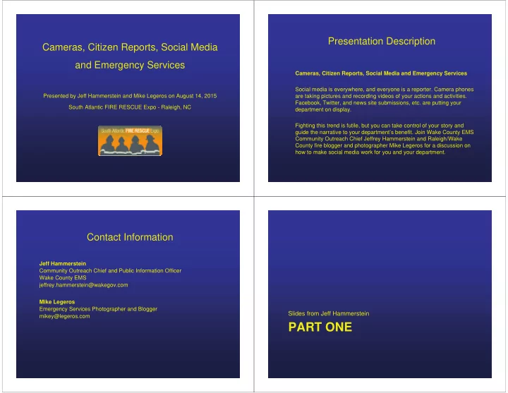 part one my objectives