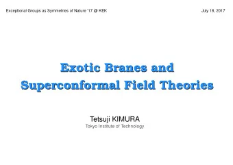 Exotic Branes and  Exotic Branes and  Superconformal Field Theories  Superconformal Field Theories