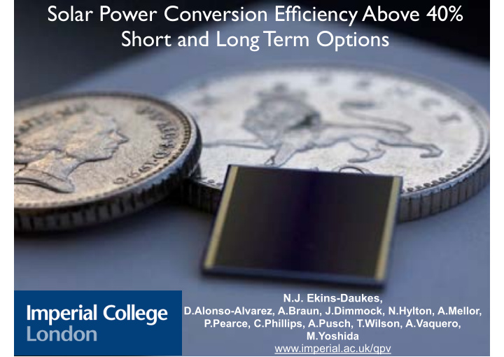 solar power conversion efficiency above 40 short and long