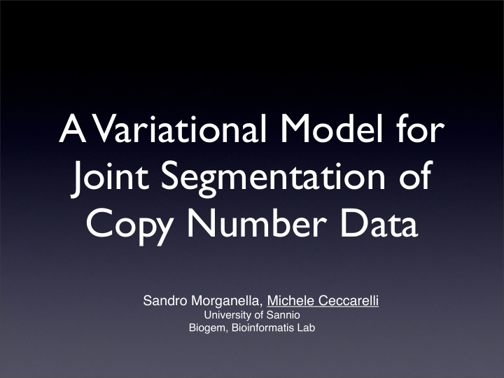 a variational model for joint segmentation of copy number