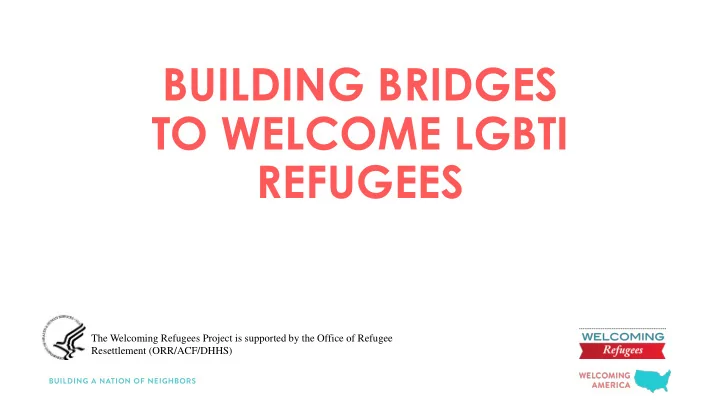 to welcome lgbti