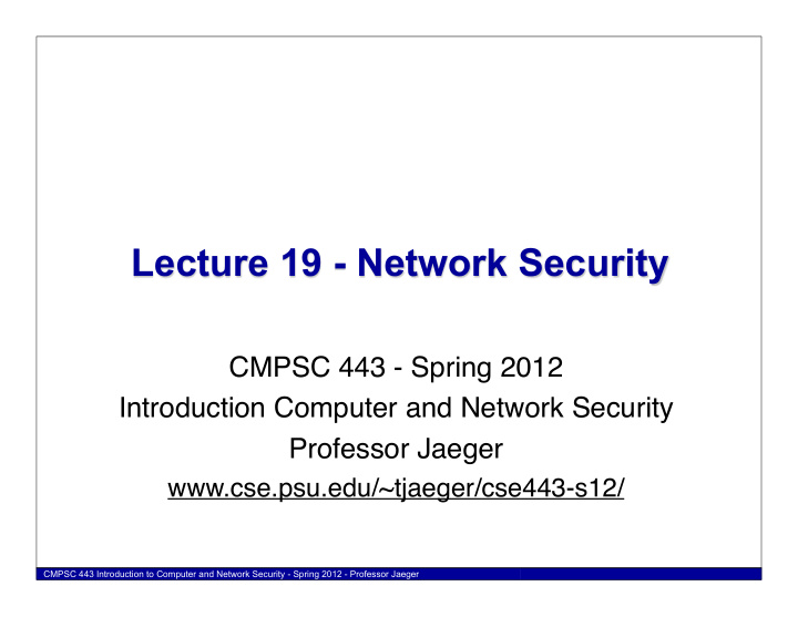 lecture 19 network security