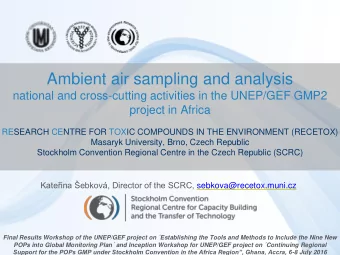 Ambient air sampling and analysis  national and cross-cutting activities in the UNEP/GEF GMP2