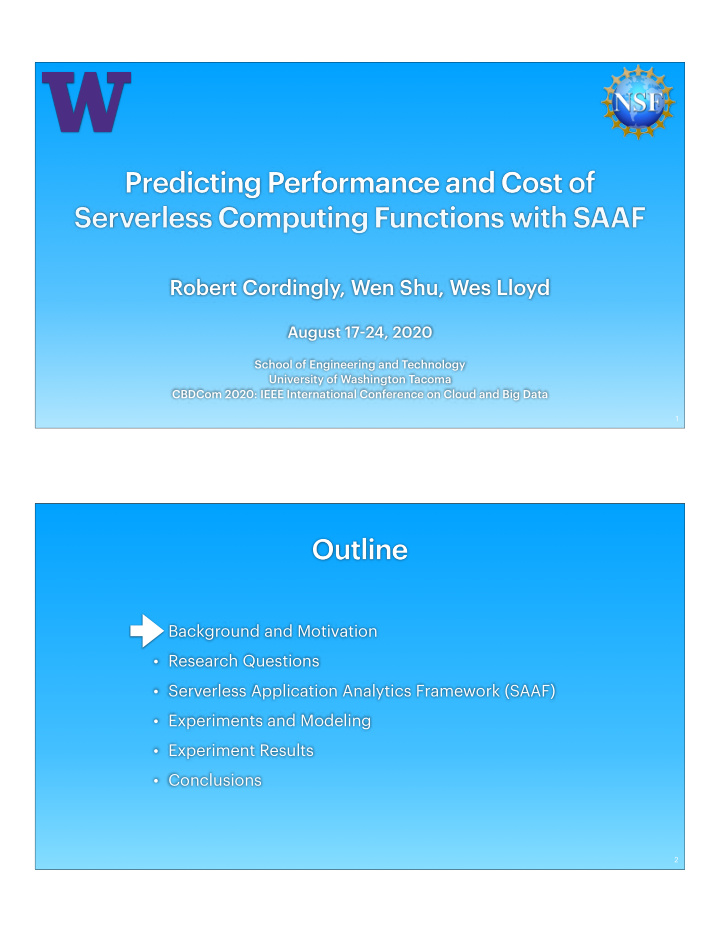 predicting performance and cost of serverless computing