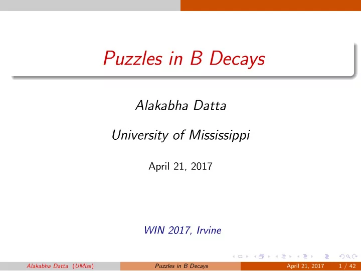 puzzles in b decays