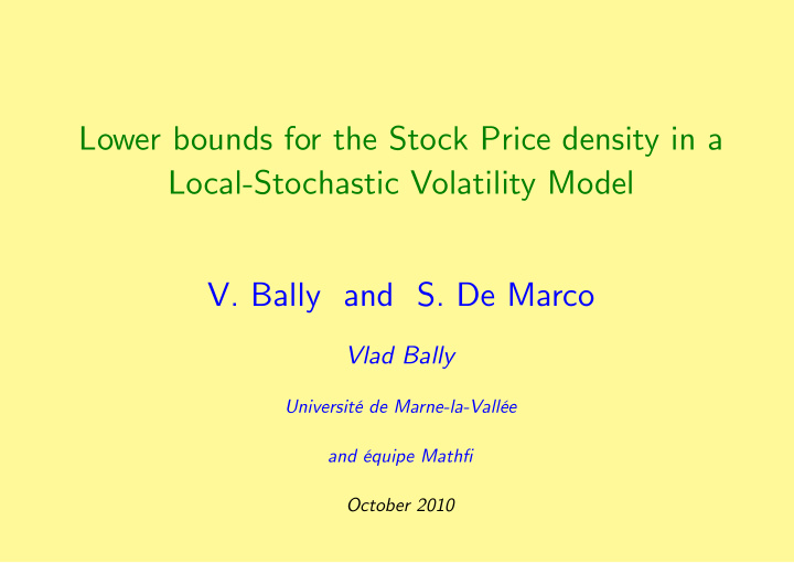 lower bounds for the stock price density in a local