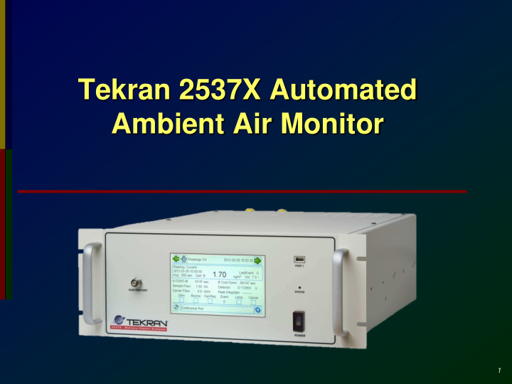 tekran 2537x automated ambient air monitor