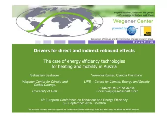 Drivers for direct and indirect rebound effects  The case of energy efficiency technologies  for