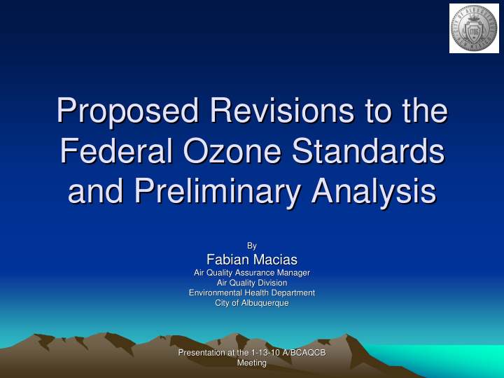 proposed revisions to the proposed revisions to the