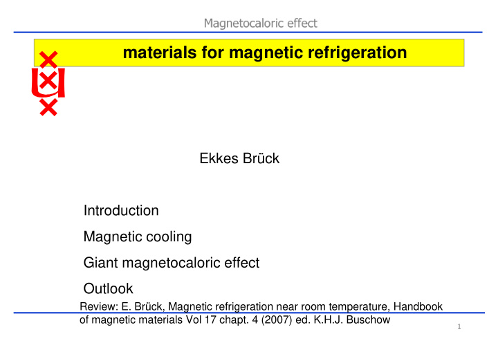 materials for magnetic refrigeration
