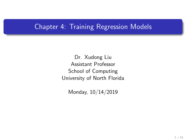 chapter 4 training regression models
