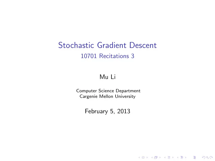 stochastic gradient descent