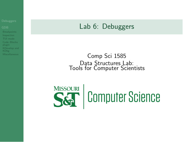 lab 6 debuggers