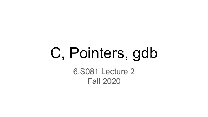 c pointers gdb