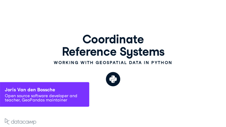 coordinate reference s y stems