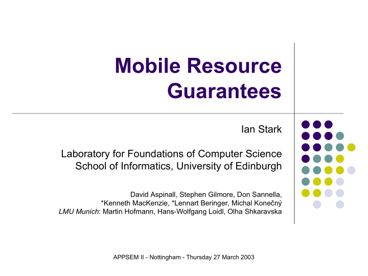 mobile resource guarantees