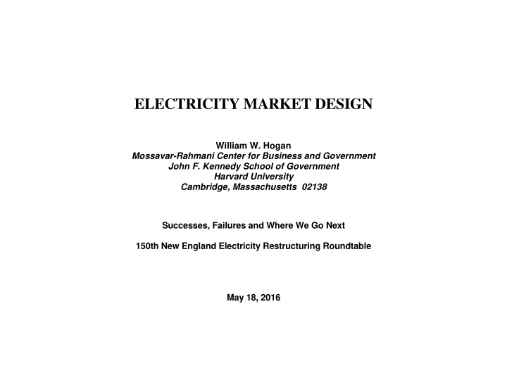 electricity market design