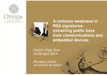 A common weakness in  RSA signatures:  extracting public keys  from communications and  embedded