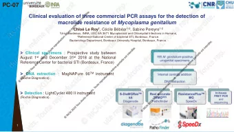PC-07  Clinical evaluation of three commercial PCR assays for the detection of macrolide resistance
