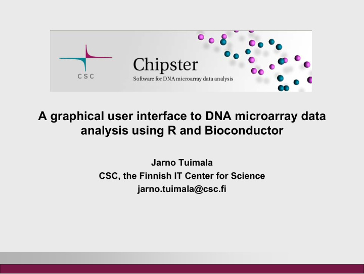 a graphical user interface to dna microarray data