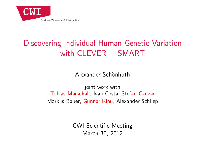 discovering individual human genetic variation with