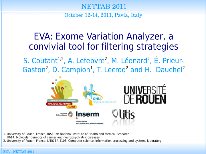 eva exome variation analyzer a convivial tool for