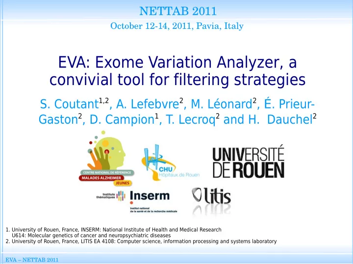 eva exome variation analyzer a convivial tool for