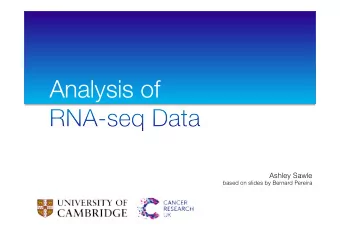 Analysis of  Ashley Sawle  based on slides by Bernard Pereira    The many faces of