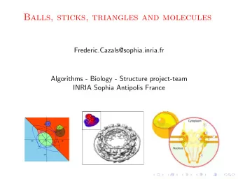 Balls, sticks, triangles and molecules  Frederic.Cazals@sophia.inria.fr  Algorithms - Biology -