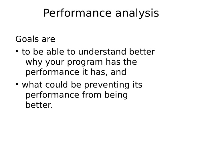 performance analysis