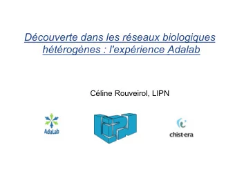 Dcouverte dans les rseaux biologiques  htrognes : l'exprience Adalab  Cline