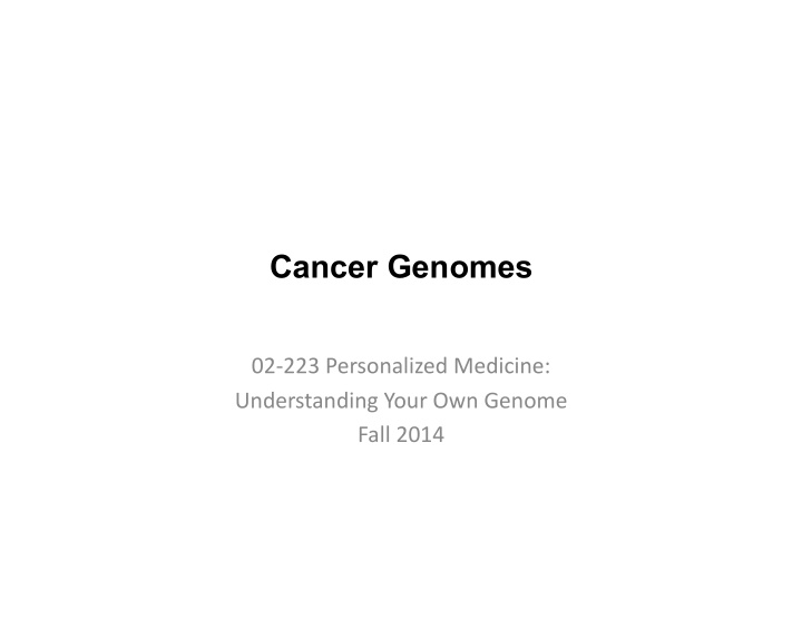 cancer genomes