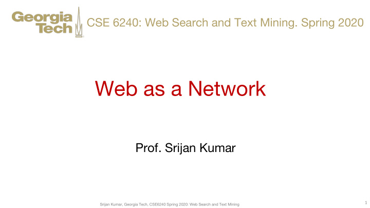 web as a network