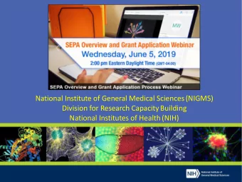 National Institute of General Medical Sciences(NIGMS)  Division for Research CapacityBuilding
