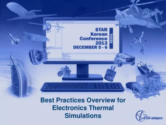 Best Practices Overview for  Electronics Thermal  Simulations  STAR-CCM+ Simulation Process