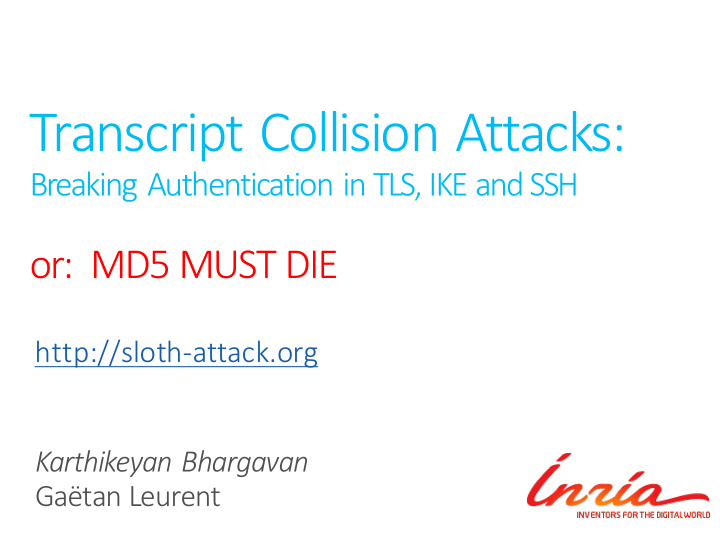 transcript collision attacks