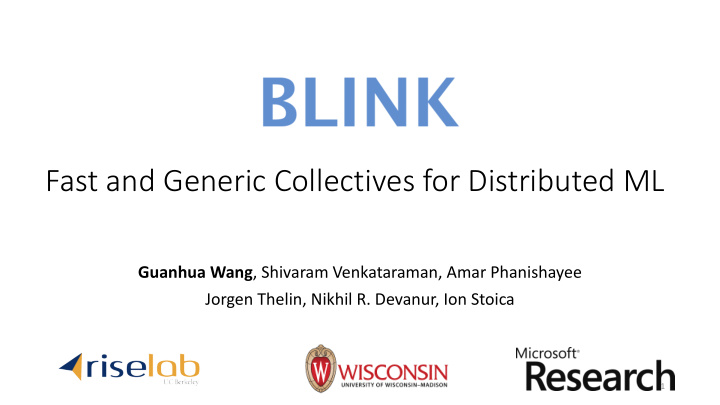 fast and generic collectives for distributed ml