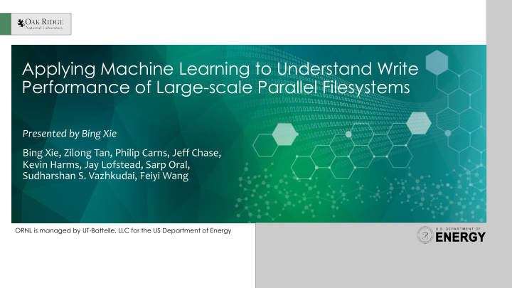 applying machine learning to understand write performance