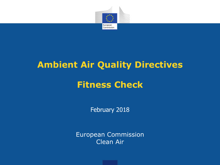ambient air quality directives fitness check