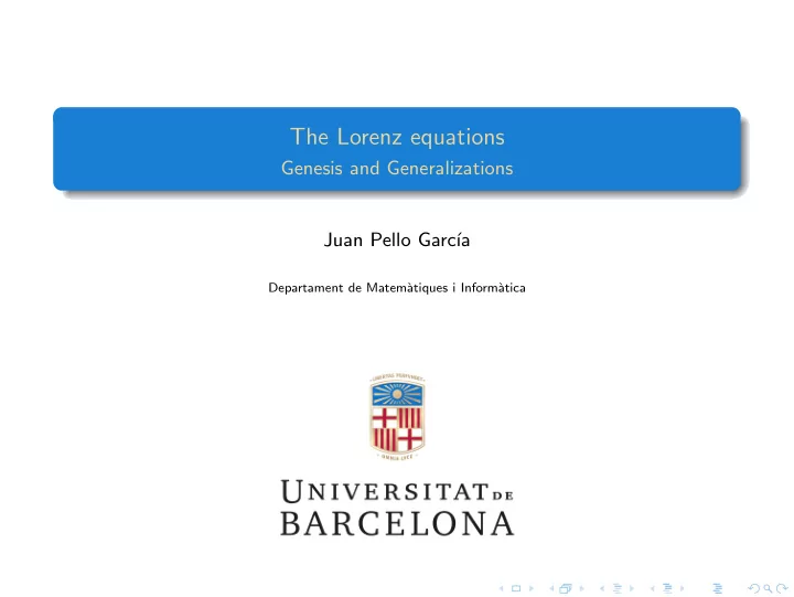 the lorenz equations