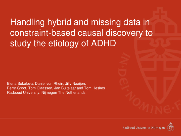 handling hybrid and missing data in