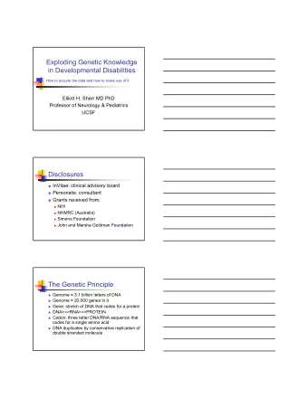 Exploding Genetic Knowledge  in Developmental Disabilities  How to acquire the data and how to make