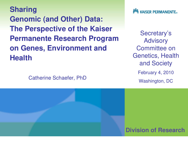 sharing genomic and other data the perspective of the