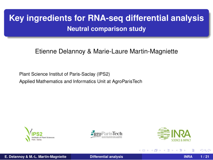 key ingredients for rna seq differential analysis
