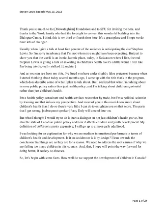 Thank you so much to the [Mowafaghian] Foundation and to SFU for inviting me here, and  thanks to