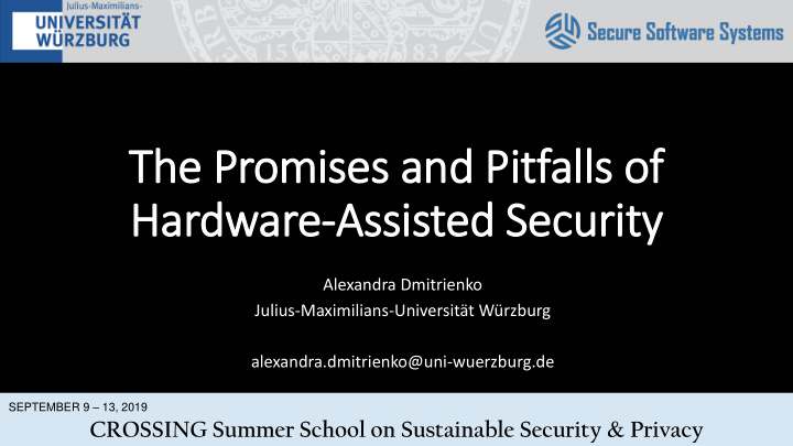 the promises and pitfalls of hardware assisted security
