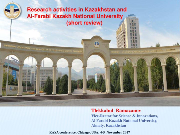 research activities in kazakhstan and