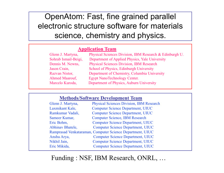 openatom fast fine grained parallel electronic structure